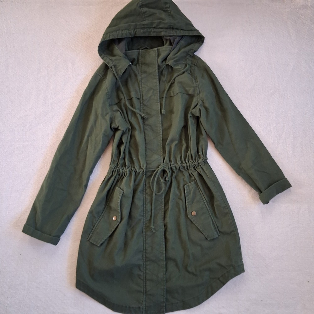 old navy utility fashion coat medium green coastal anorack military